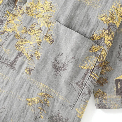 AquarelleCotton | Elegant Artistic Watercolor Kimono Pajama Set 8