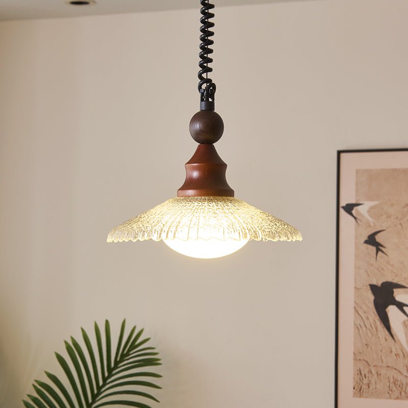 Stylish Wooden Glass Pendant Lamp