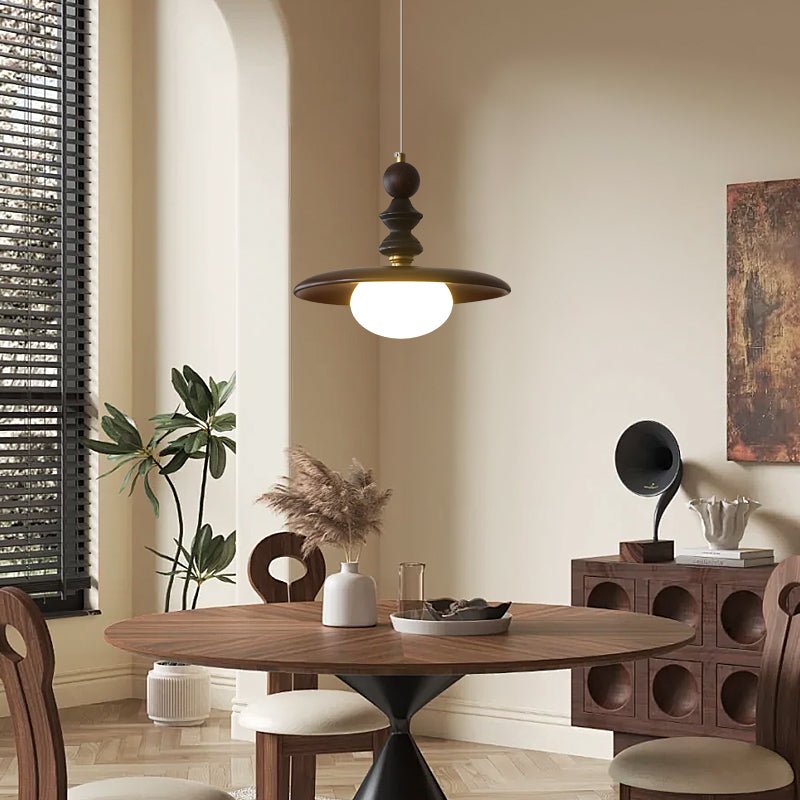 Stylish Wooden Glass Pendant Lamp