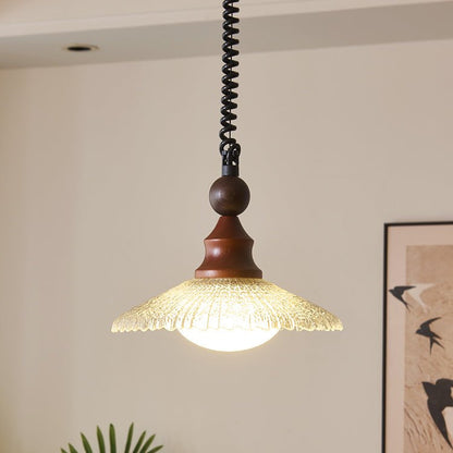 Stylish Wooden Glass Pendant Lamp