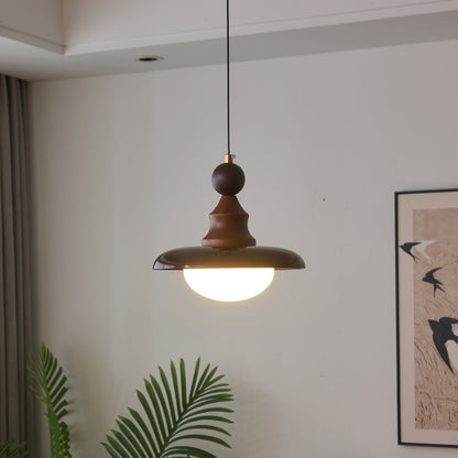 Stylish Wooden Glass Pendant Lamp
