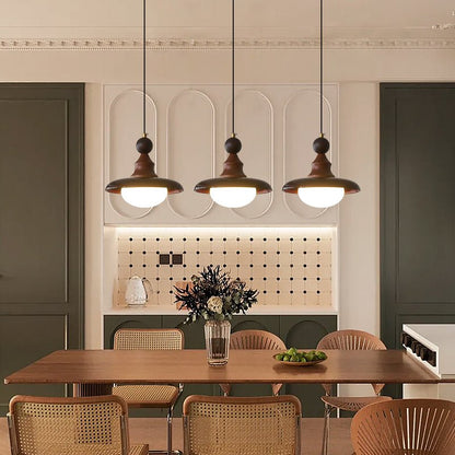 Stylish Wooden Glass Pendant Lamp