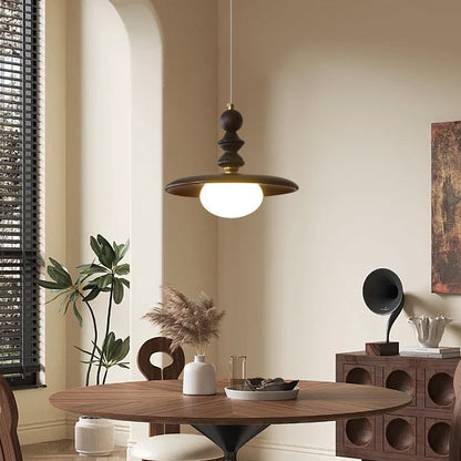 Stylish Wooden Glass Pendant Lamp
