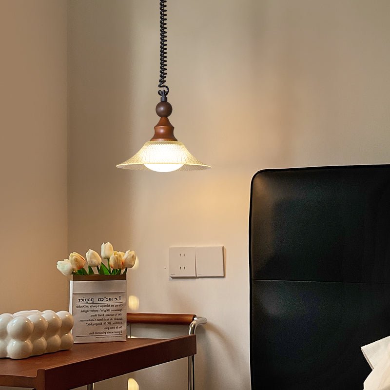 Stylish Wooden Glass Pendant Lamp