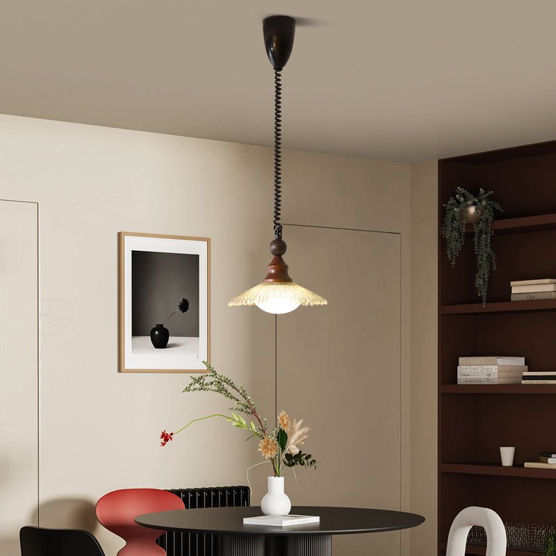 Stylish Wooden Glass Pendant Lamp