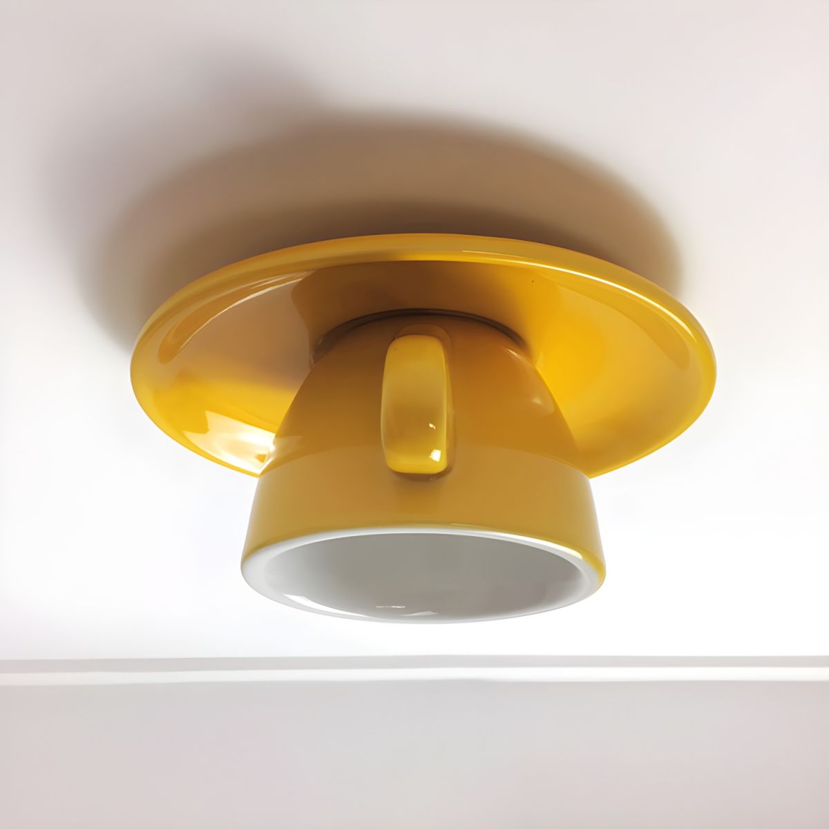 Elegant White Coffee Mugs and Chic LED Ceiling Lights - Lusomart