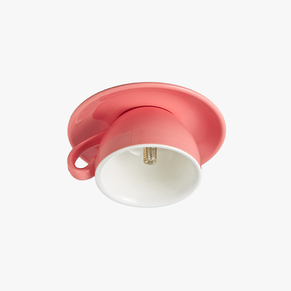 Elegant White Coffee Mugs and Chic LED Ceiling Lights