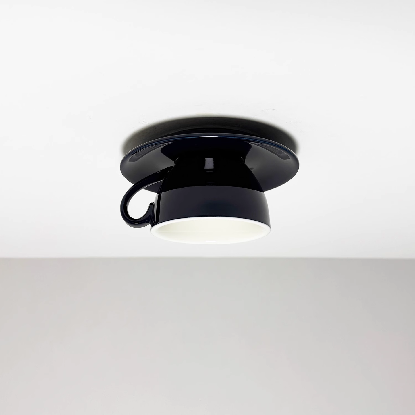 Elegant White Coffee Mugs and Chic LED Ceiling Lights