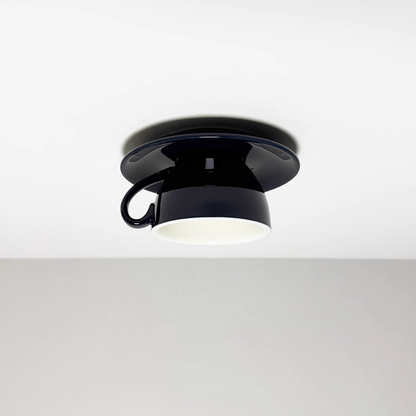 Elegant White Coffee Mugs and Chic LED Ceiling Lights