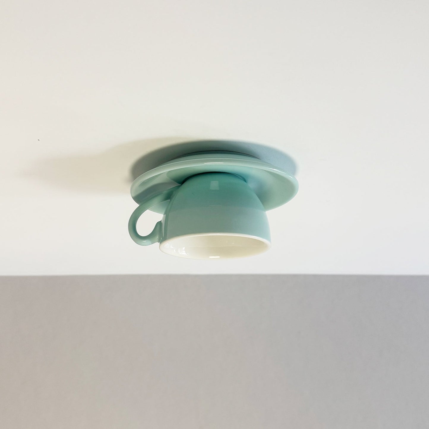 Elegant White Coffee Mugs and Chic LED Ceiling Lights