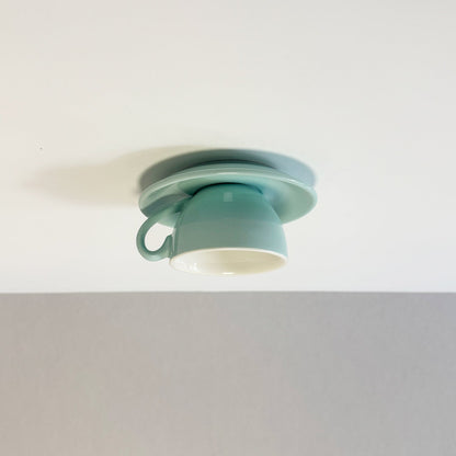 Elegant White Coffee Mugs and Chic LED Ceiling Lights