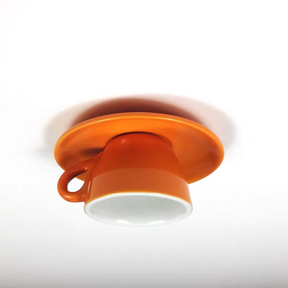 Elegant White Coffee Mugs and Chic LED Ceiling Lights