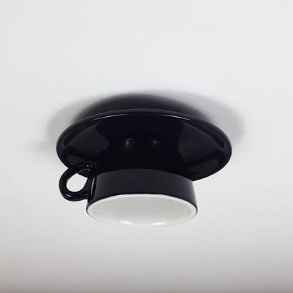 Elegant White Coffee Mugs and Chic LED Ceiling Lights