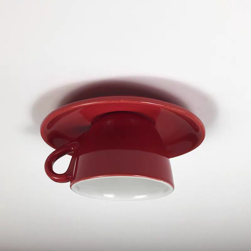Elegant White Coffee Mugs and Chic LED Ceiling Lights