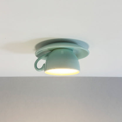 Elegant White Coffee Mugs and Chic LED Ceiling Lights