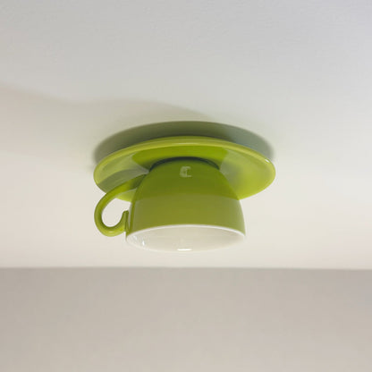 Elegant White Coffee Mugs and Chic LED Ceiling Lights