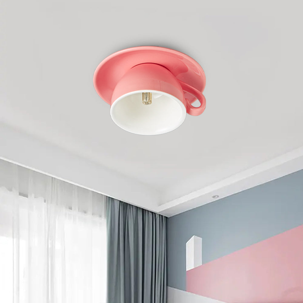 Elegant White Coffee Mugs and Chic LED Ceiling Lights