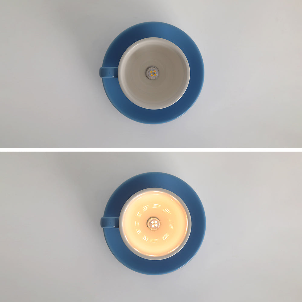 Elegant White Coffee Mugs and Chic LED Ceiling Lights