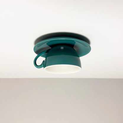 Elegant White Coffee Mugs and Chic LED Ceiling Lights