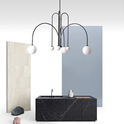 Art Deco Glass Ball Chandelier 6