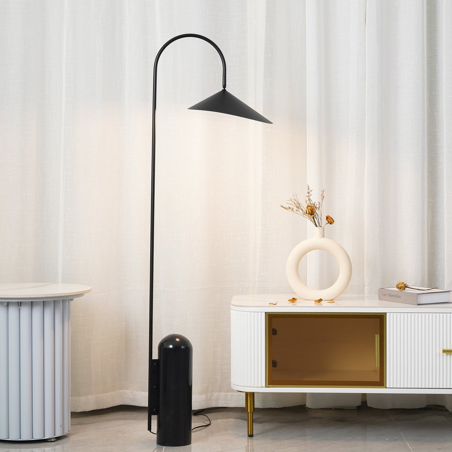 ArumLight | Elegant Slim Metal and Marble Floor Lamp 8
