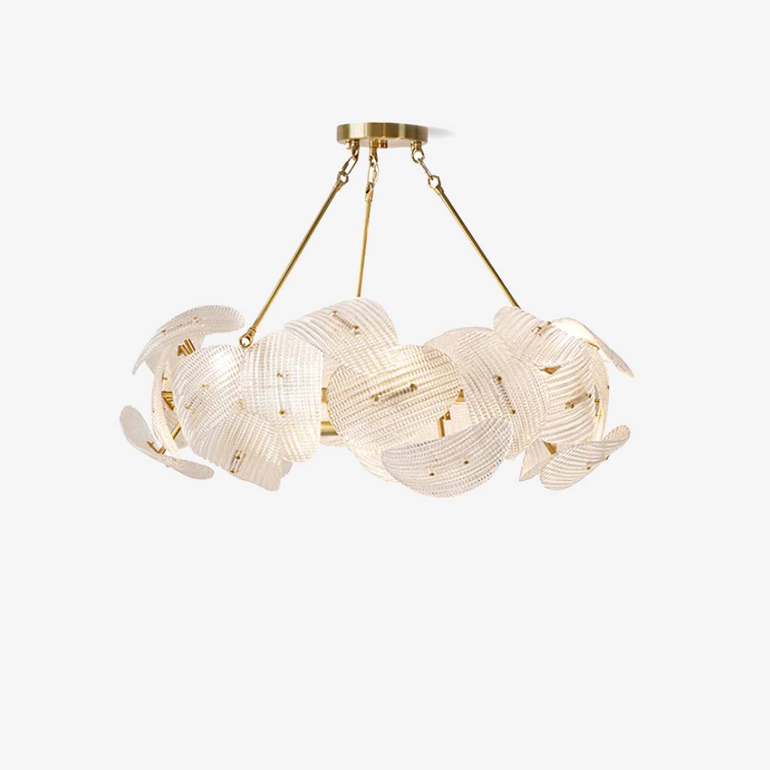 Elegant Glass Leaf Pendant Light With Gold Accent