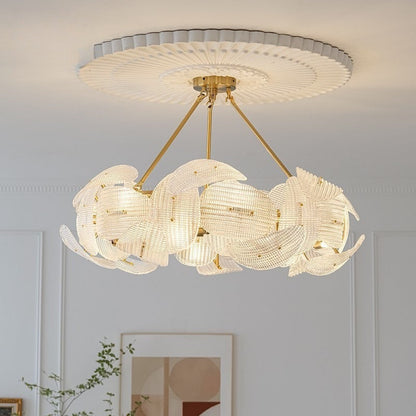 Elegant Glass Leaf Pendant Light With Gold Accent - Lusomart