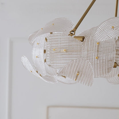 Elegant Glass Leaf Pendant Light With Gold Accent