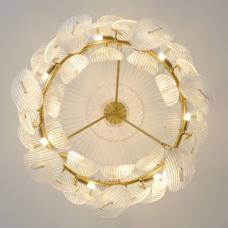 Elegant Glass Leaf Pendant Light With Gold Accent
