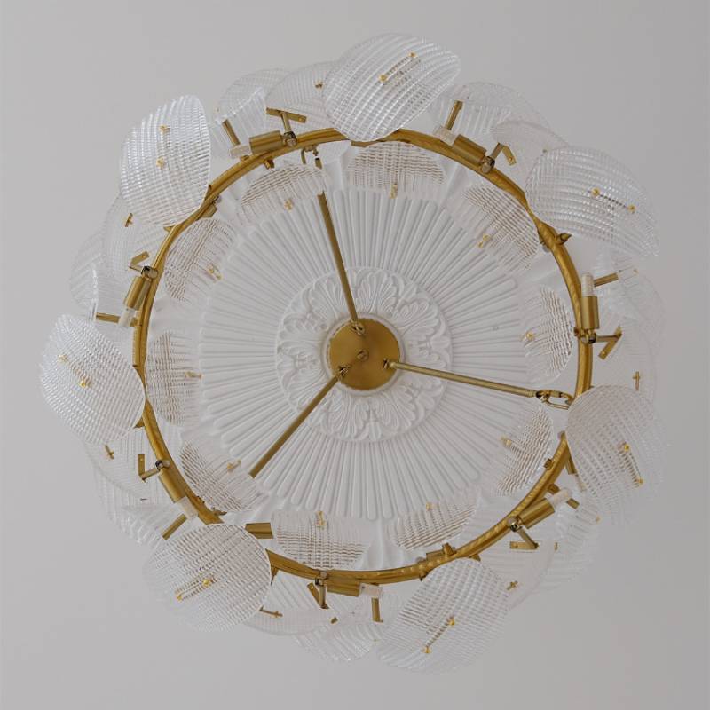 Elegant Glass Leaf Pendant Light With Gold Accent