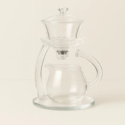Complete lotus glass tea infuser set for tea enthusiasts, combining style and functionality in one piece