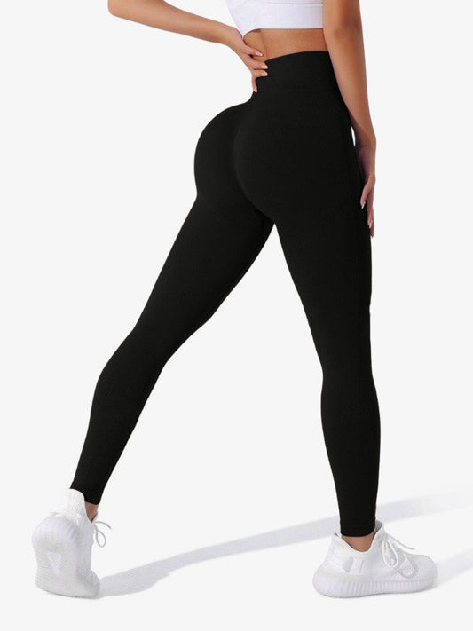 Fashionable High Waist Black Yoga Leggings for Women - Lusomart
