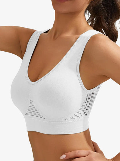 AthleisureGlow | High Support White Sports Bra for Active Women 5