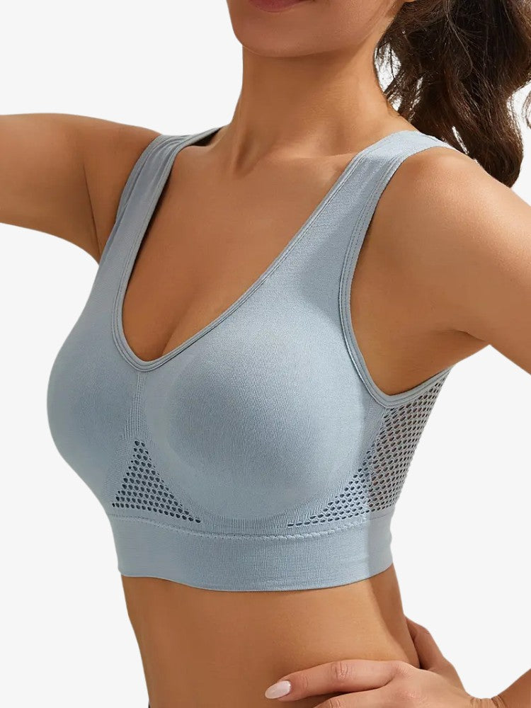 AthleisureGlow | High Support White Sports Bra for Active Women 6