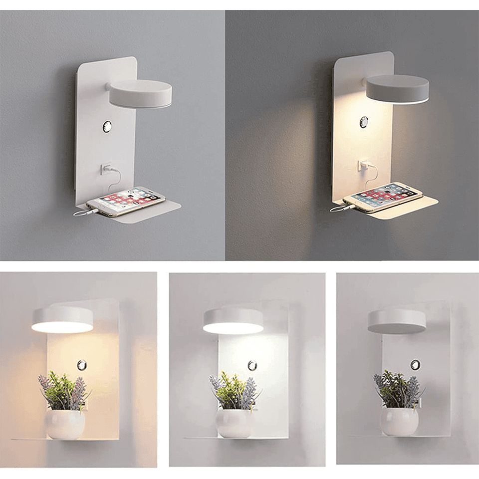 Stylish Bedroom Lamp With Phone Charger Station