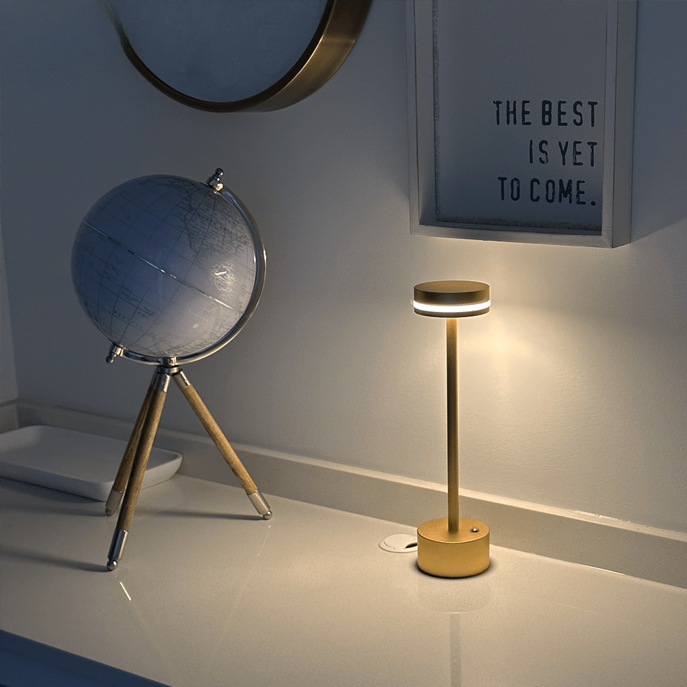 Bright Gold Desk Lamp With Soft Warm Glow