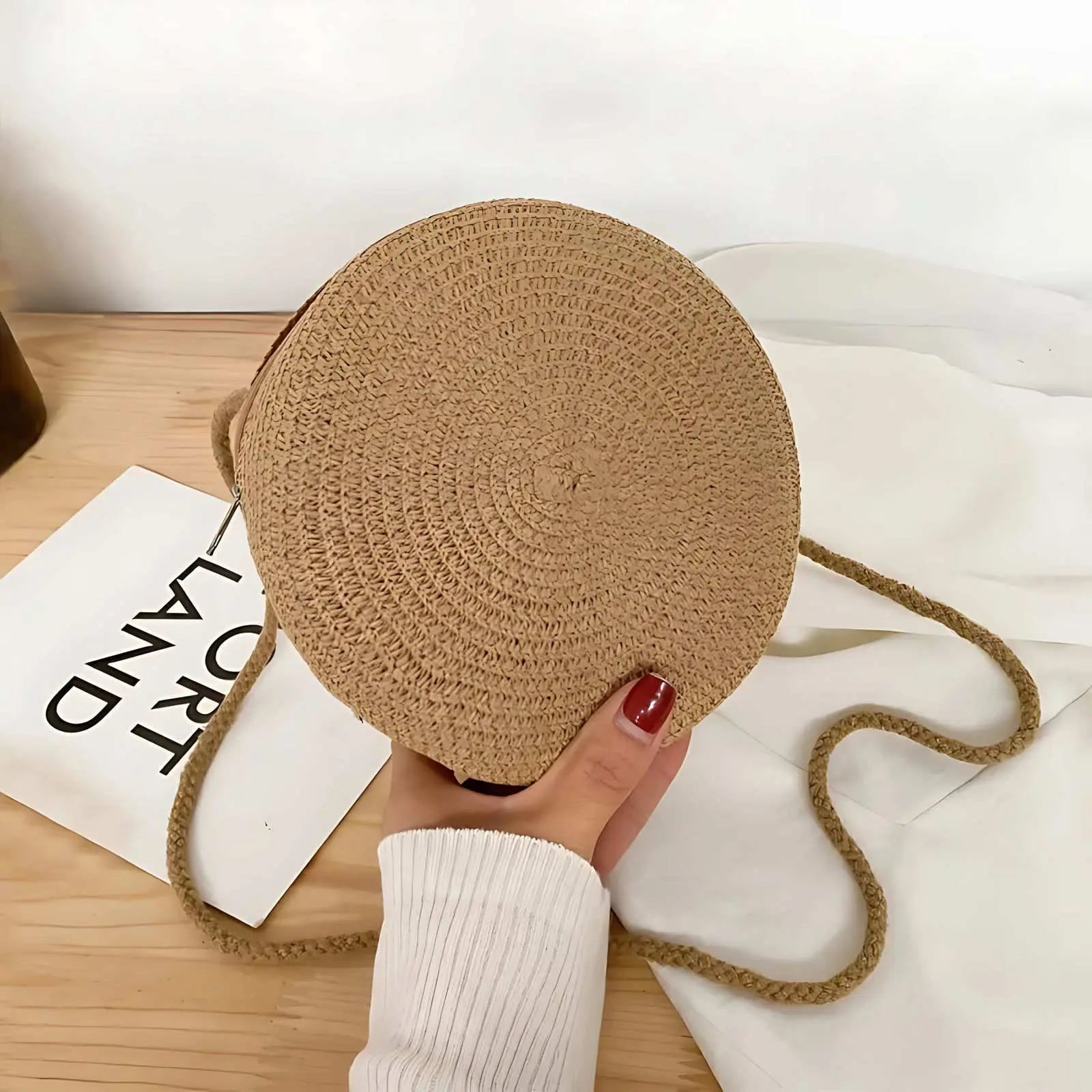 Chic Natural Woven Tote Bag - Lusomart