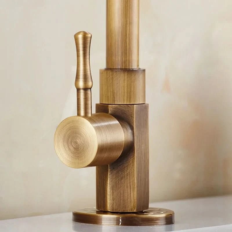 AureliaBrass | Elegant Antique Gooseneck Kitchen Faucet Tap 4