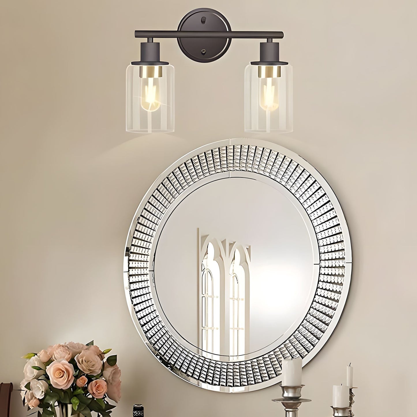 Sleek Clear Glass LED Wall Sconce Light
