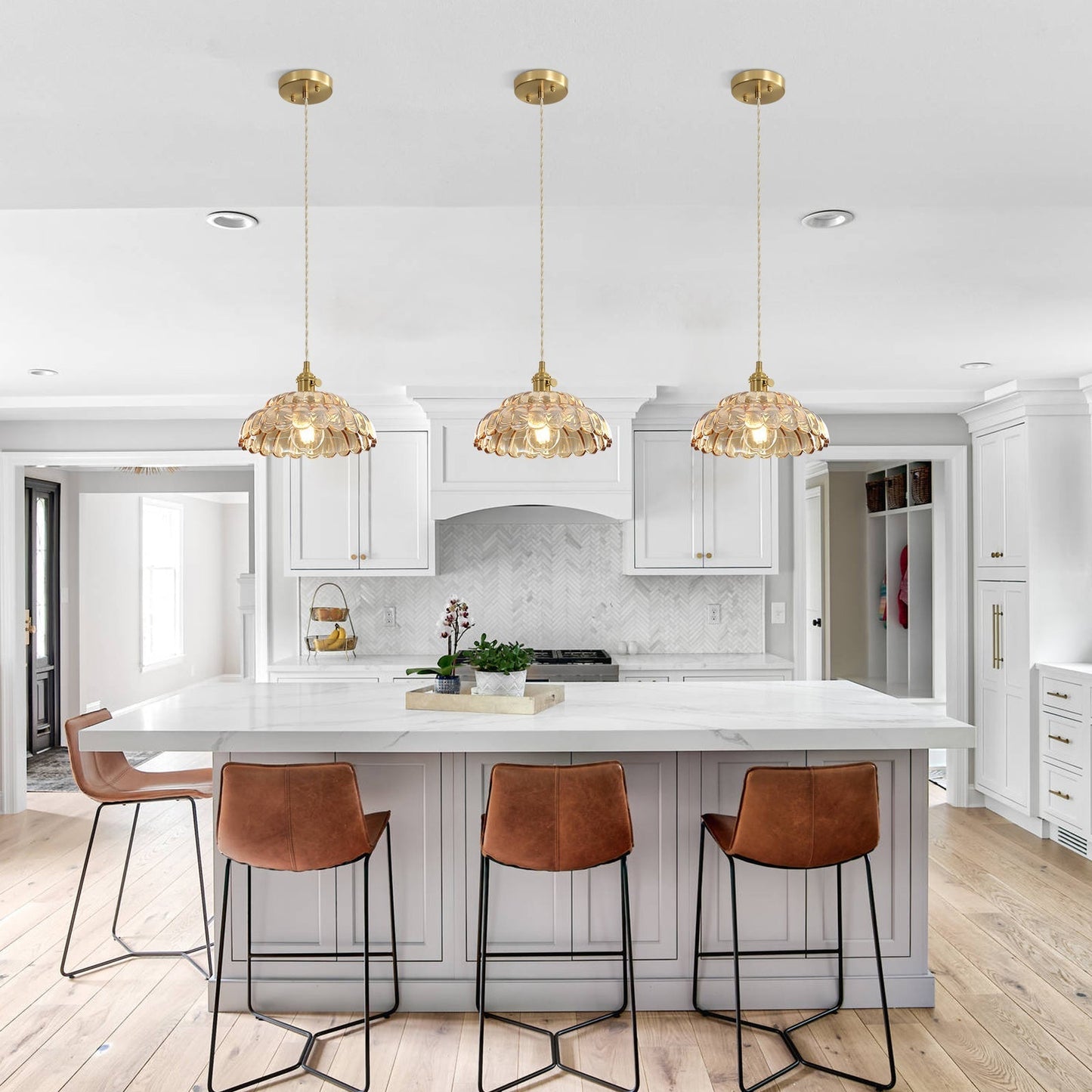 Rustic Wooden Glass Pendant Light Fixture - Lusomart