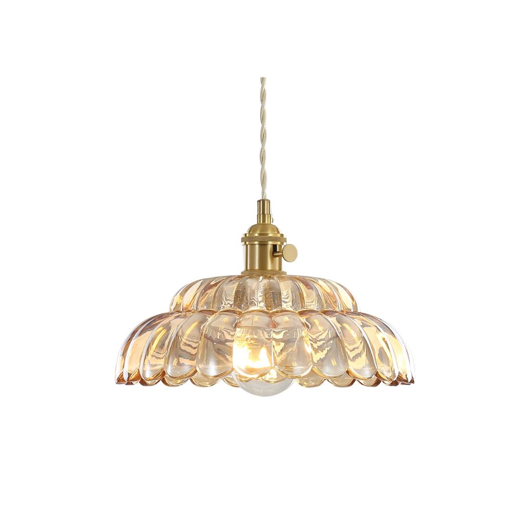 AureliaGlow | Elegant Glass Wood Kitchen Pendant Lighting Fixture 1