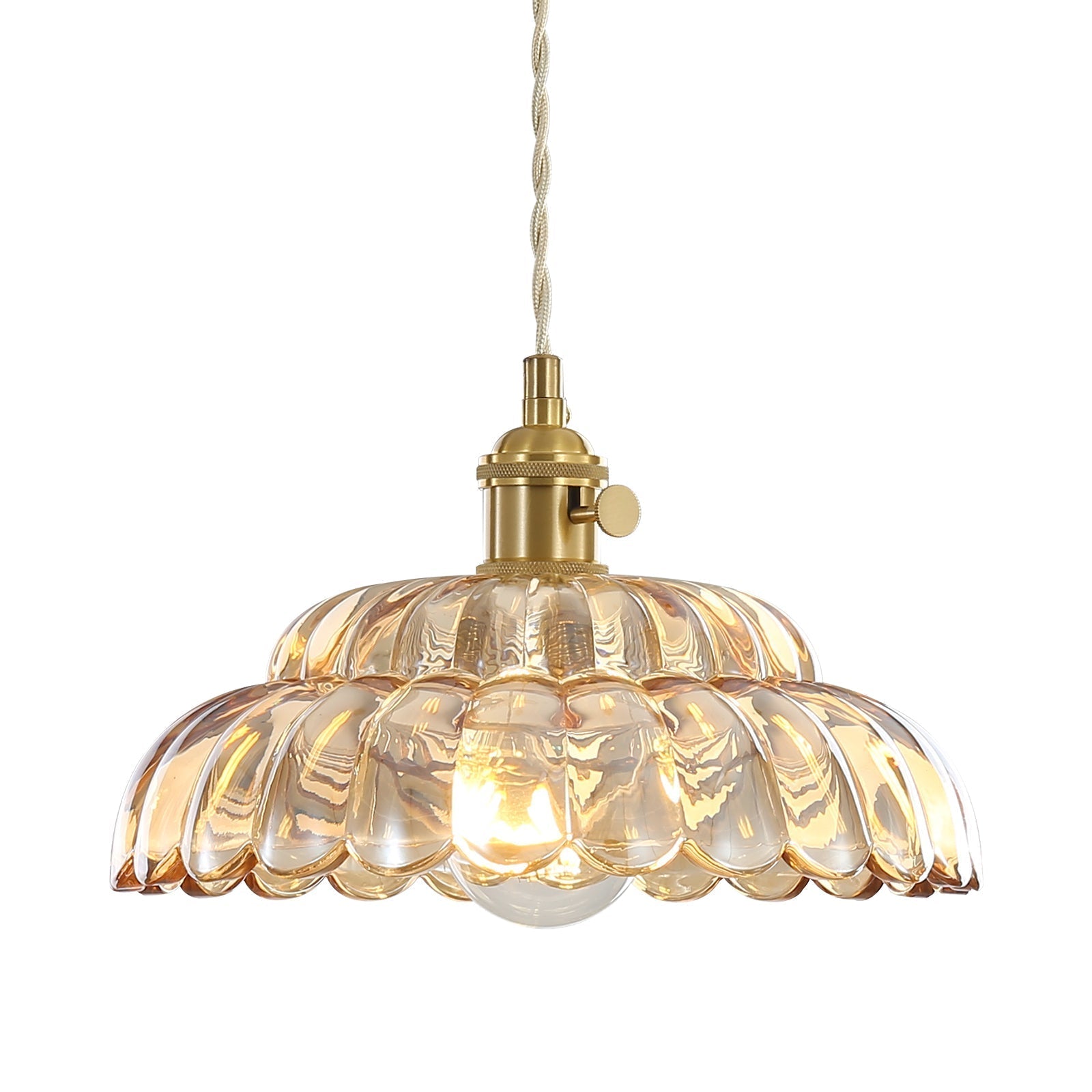 AureliaGlow | Elegant Glass Wood Kitchen Pendant Lighting Fixture 5