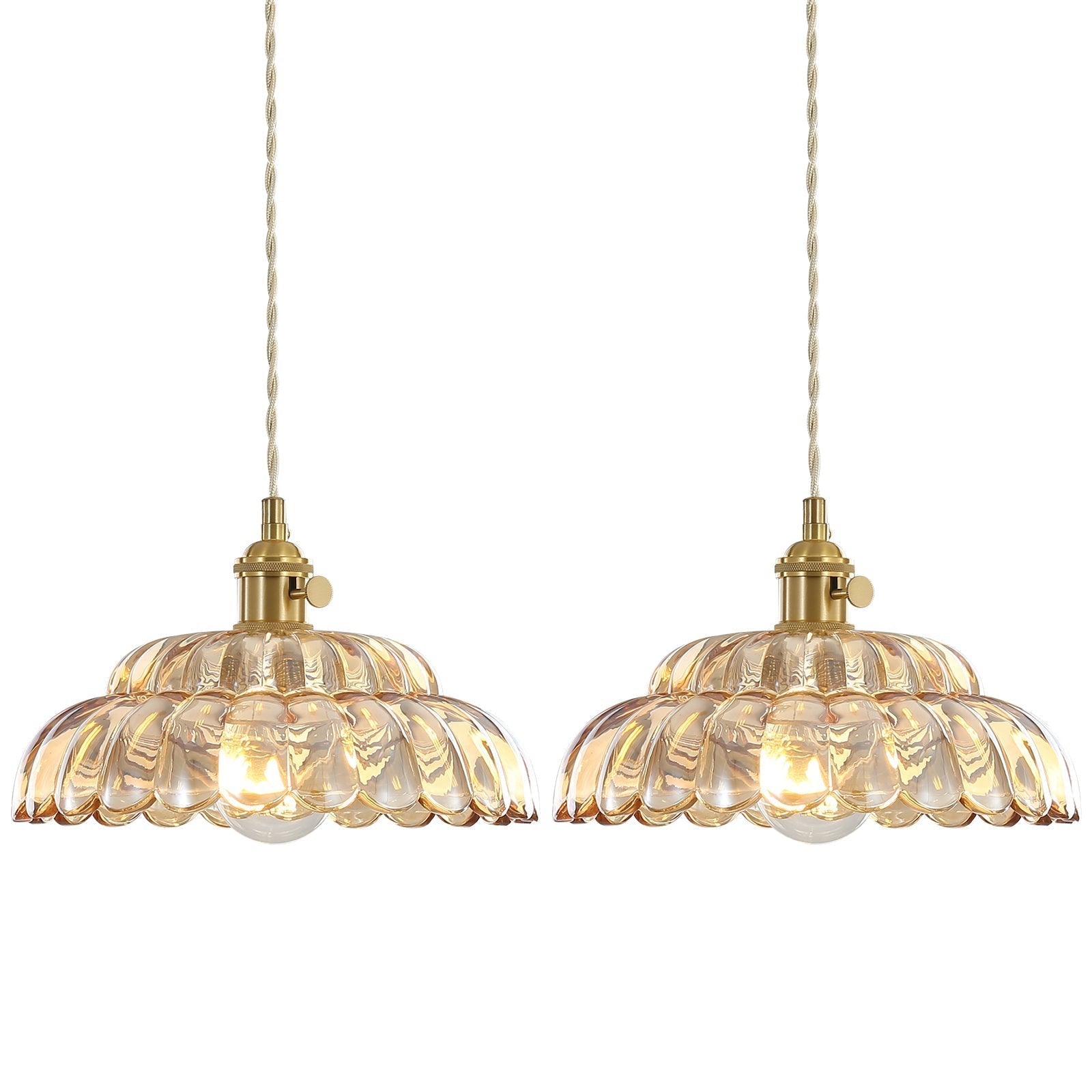 AureliaGlow | Elegant Glass Wood Kitchen Pendant Lighting Fixture 6