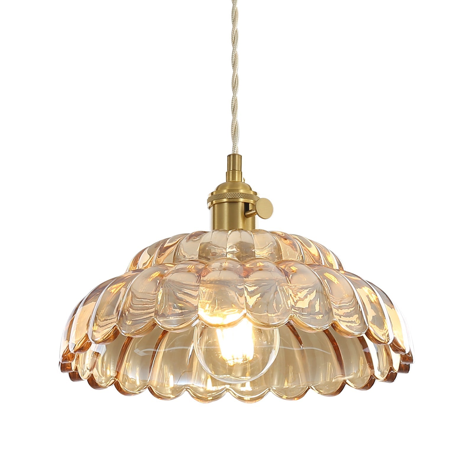 AureliaGlow | Elegant Glass Wood Kitchen Pendant Lighting Fixture 7