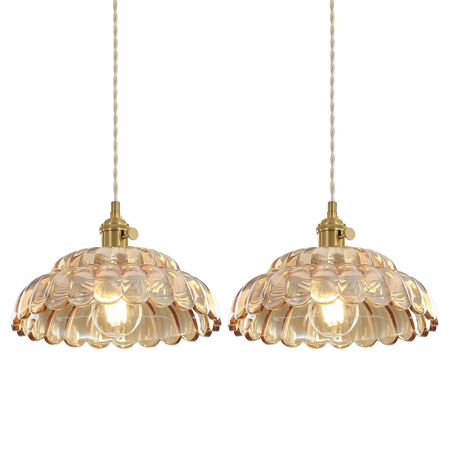 AureliaGlow | Elegant Glass Wood Kitchen Pendant Lighting Fixture 8