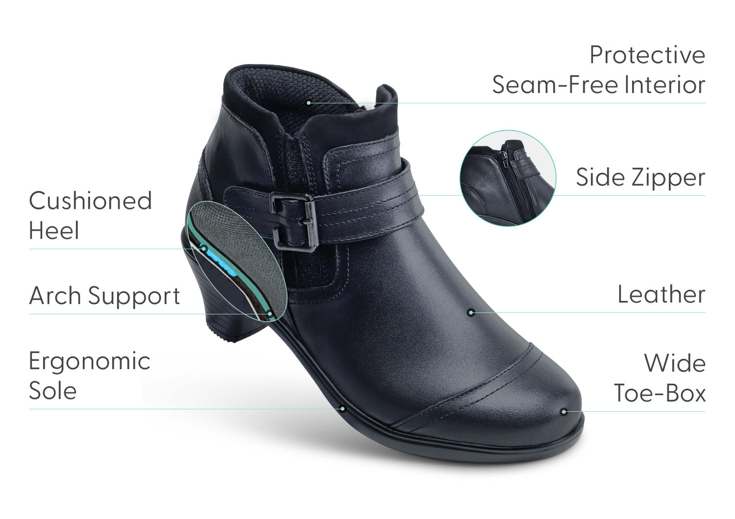 Aurelium | Stylish Comfortable Leather Walking Boot with Ortho-Cushion System 2