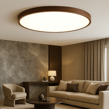 Brown Wood Modern Ceiling Light - Lusomart