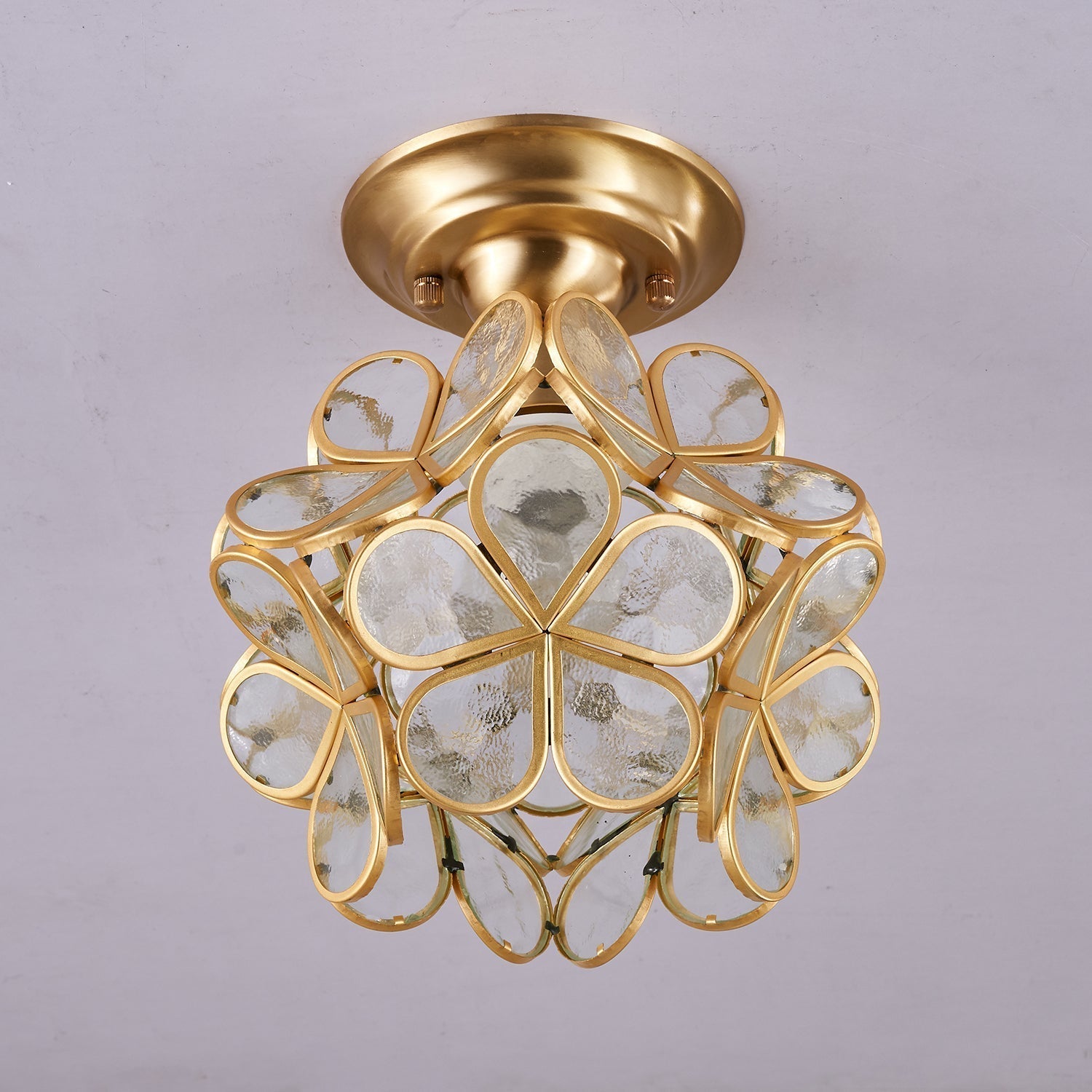 Luxurious Golden Ceiling Light Fixture - Lusomart