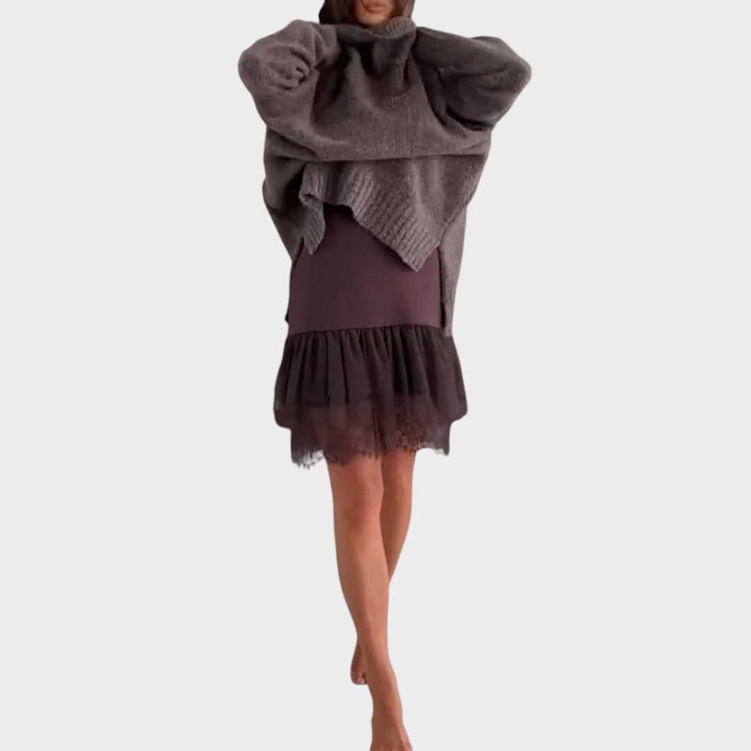 Aurora Collection | Sweater Dress Women with Oversized Turtleneck – Elegant Layered Look for Cozy Days 2