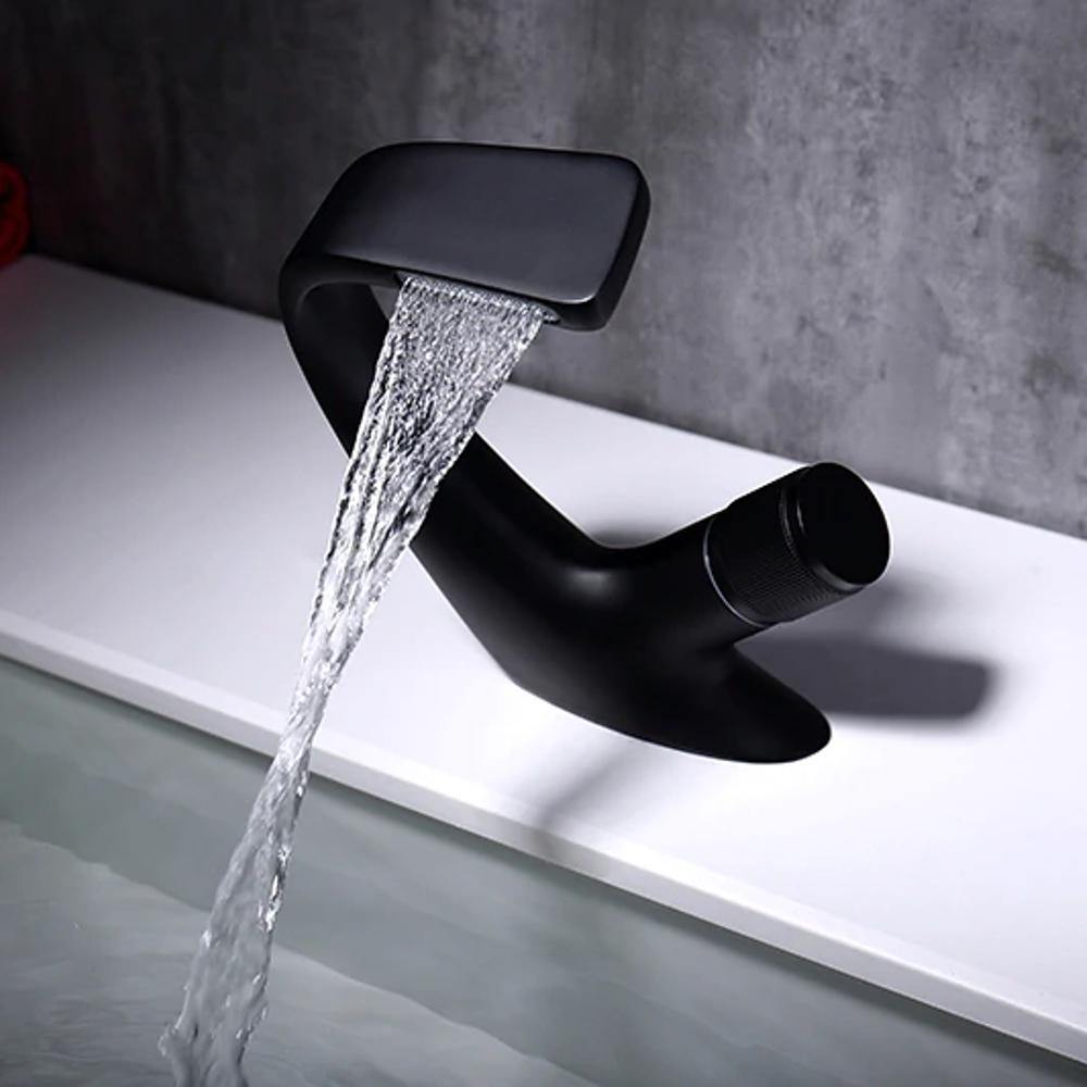 Contemporary Single Handle Waterfall Kitchen Faucet